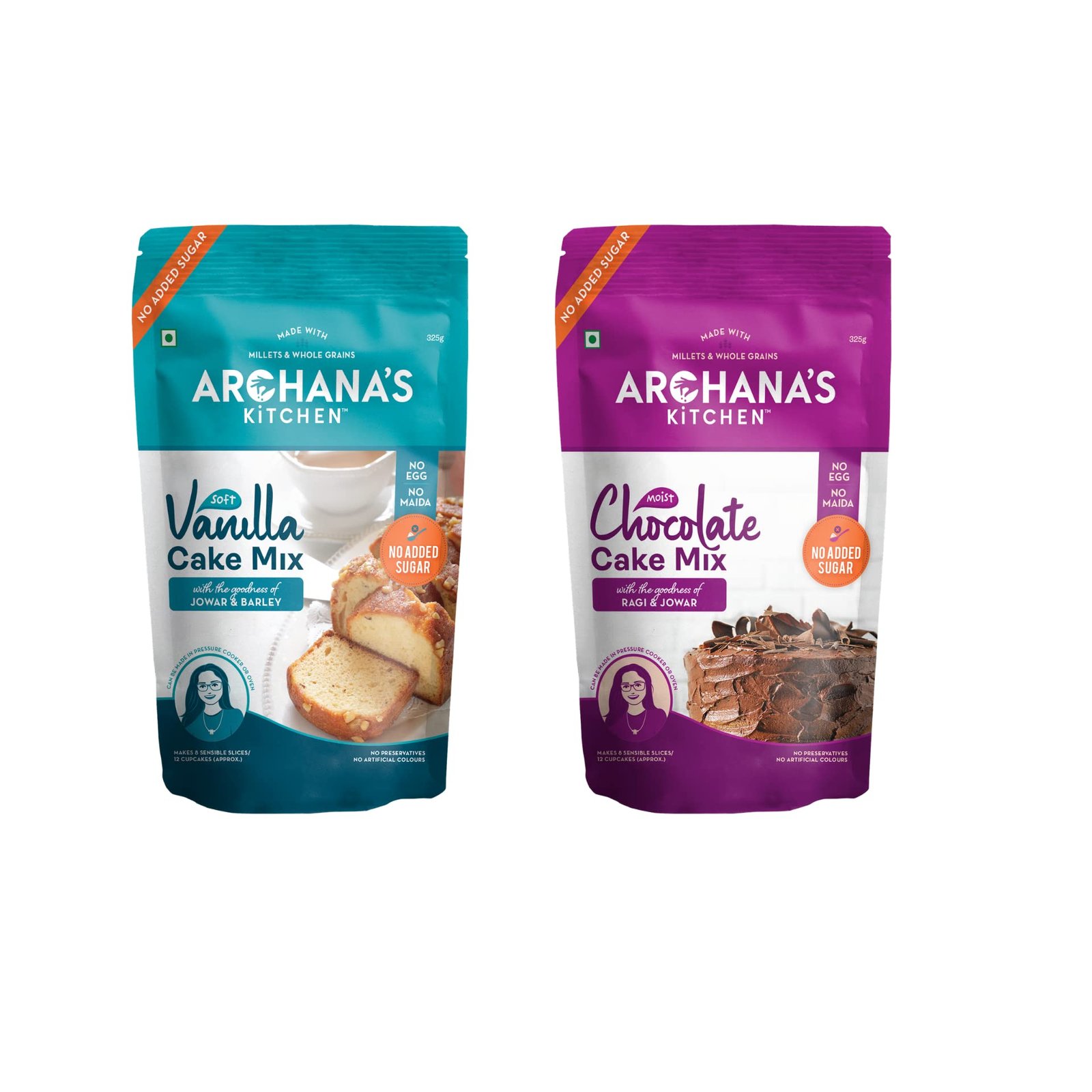 Archana’s Kitchen Sugar-Free Multi Millet Chocolate and Vanilla Cake Mix Combo | No Added Sugar | Zero Preservatives