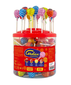 Cerdán Assorted Candies with Sticks – 100 Units