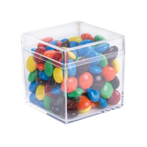 Cube Shaped Acrylic Container for Candy