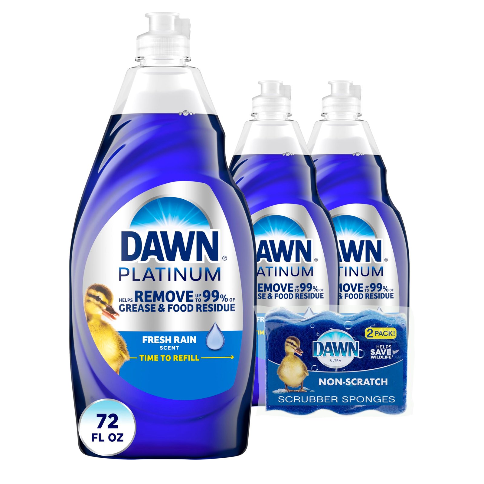 Dawn Platinum Dishwashing Liquid Dish Soap – 24 Fl Oz (Pack of 3)