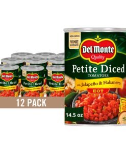 Del Monte Petite Canned Hot Diced Tomatoes with Jalapeno and Habanero, 14.5 Ounce (Pack of 12)