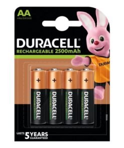 Duracell Rechargeable AA Batteries 2500mAh (Pack of 4) – Pre-Charged with Duralock Technology