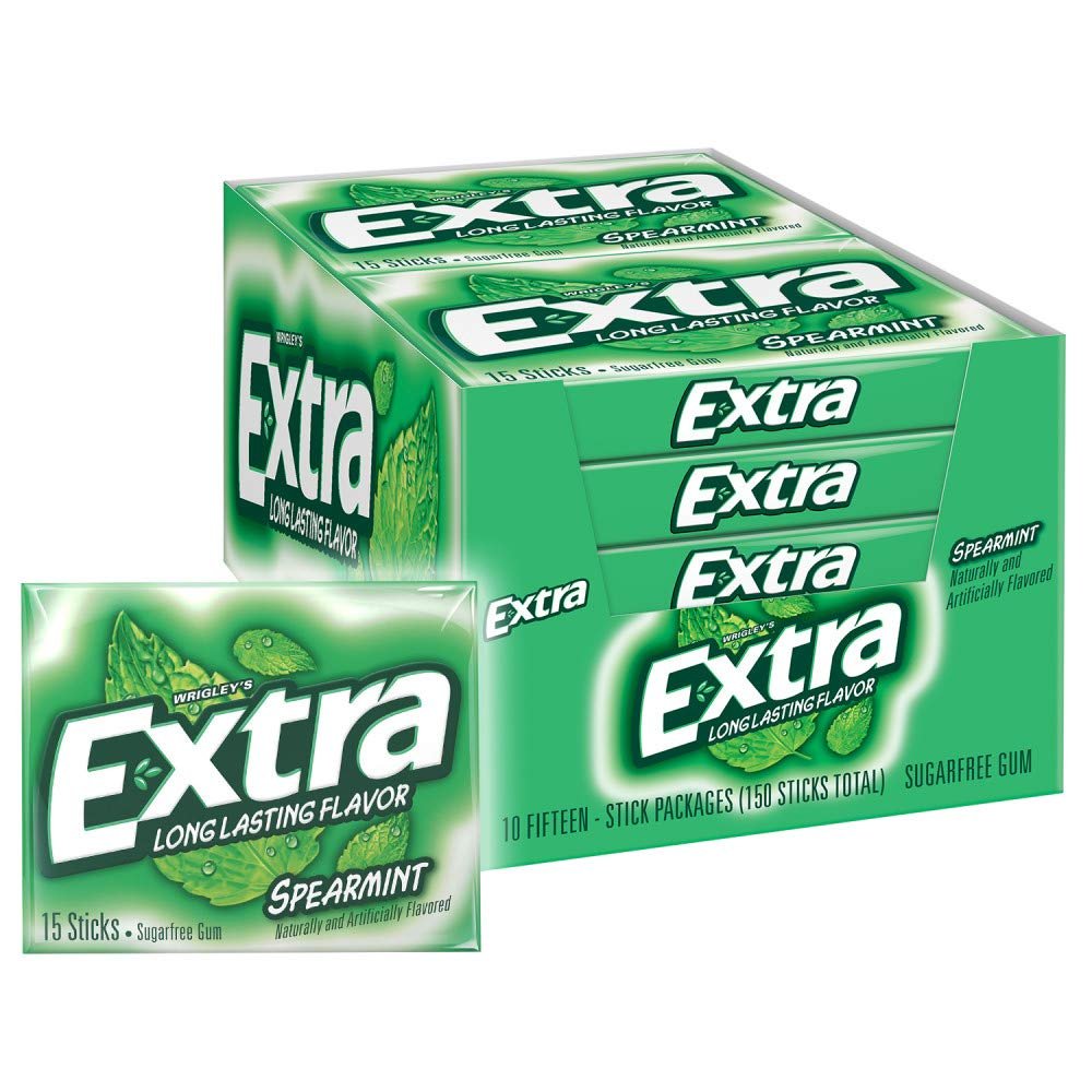 EXTRA Spearmint Sugarfree Chewing Gum – 15 Pieces