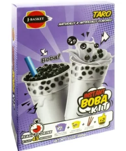 J-Basket Boba Kit – Authentic Bubble Pearl Milk Tea with Tapioca Boba, Straws Included, 10oz