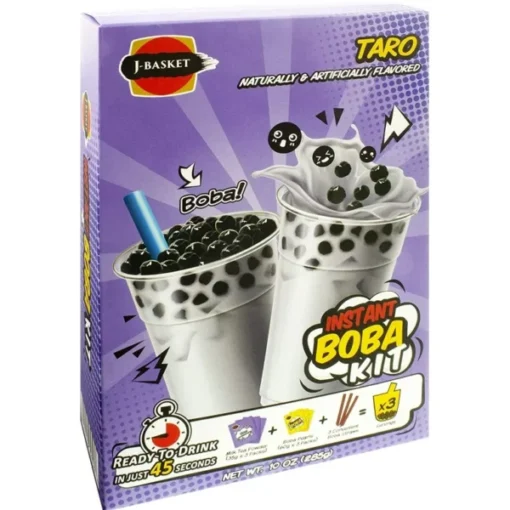 J-Basket Boba Kit – Authentic Bubble Pearl Milk Tea with Tapioca Boba, Straws Included, 10oz