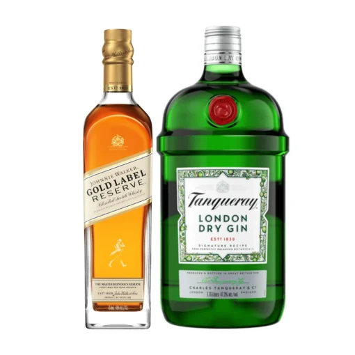 Johnnie Walker Scotch & Tanqueray London Gin Combo Package – 1.75 Liter