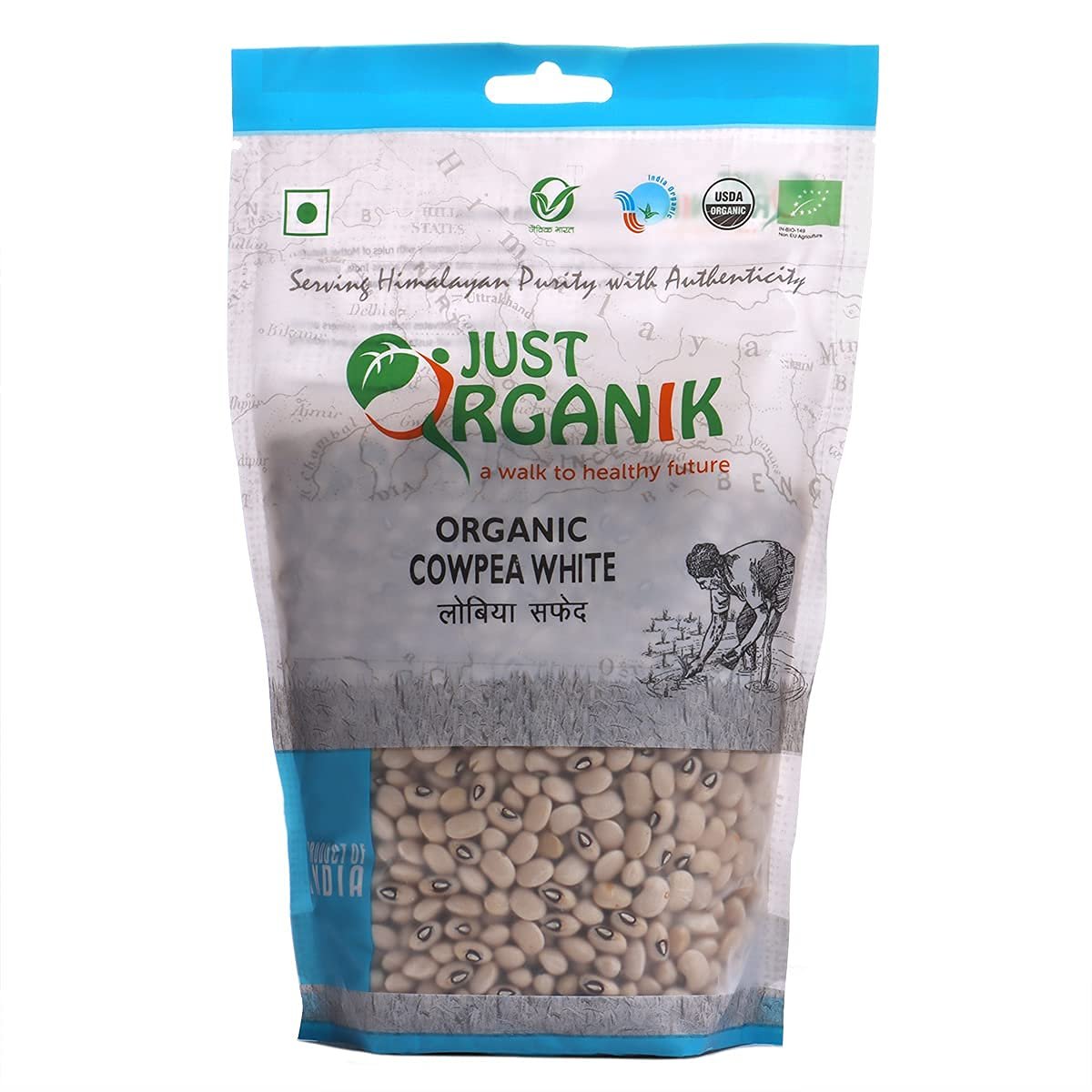 Just Organik Cowpea (Lobia) White – 1kg (2 x 500g) | 100% Organic