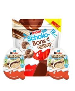 Kinder Schokobons Crispy: 1x 67.2g Pack + 2x Kinder Creamy 19g – Creamy | Milky & Crunchy Snack