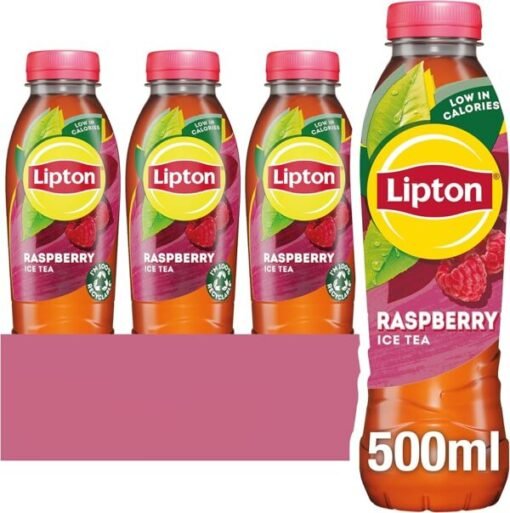 Lipton Ice Tea Raspberry Still Soft Drink, 500ml (Pack of 12)