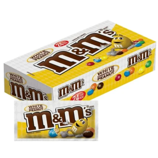 M&M’s Peanut White Chocolate Candy, 1.36 oz., 24-Pack (Pack of 3)