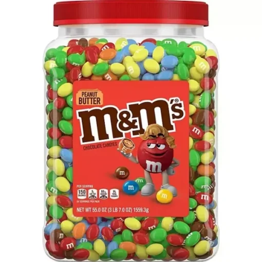 M&Ms Peanut Butter Chocolate Candy 55 oz Jar