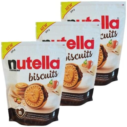 Nutella Biscuit Chocolate Hazelnut Spread Biscuit Crunchy (304g, Pack of 3)