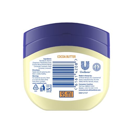 Vaseline Petroleum Jelly with Cocoa Butter – Professional Grade Moisturizer